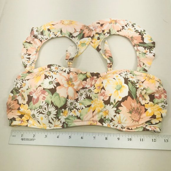 Shade And Shore Women's Size 34DD Ruffle Strap Bikini Swim Top Cinnamon NWOT - Picture 10 of 12